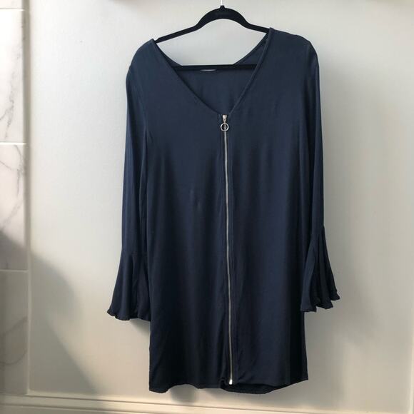 JustFabulous Women's Dark Blue Full Zip Back Dress Size M Multi Wear Versatile - Picture 1 of 3